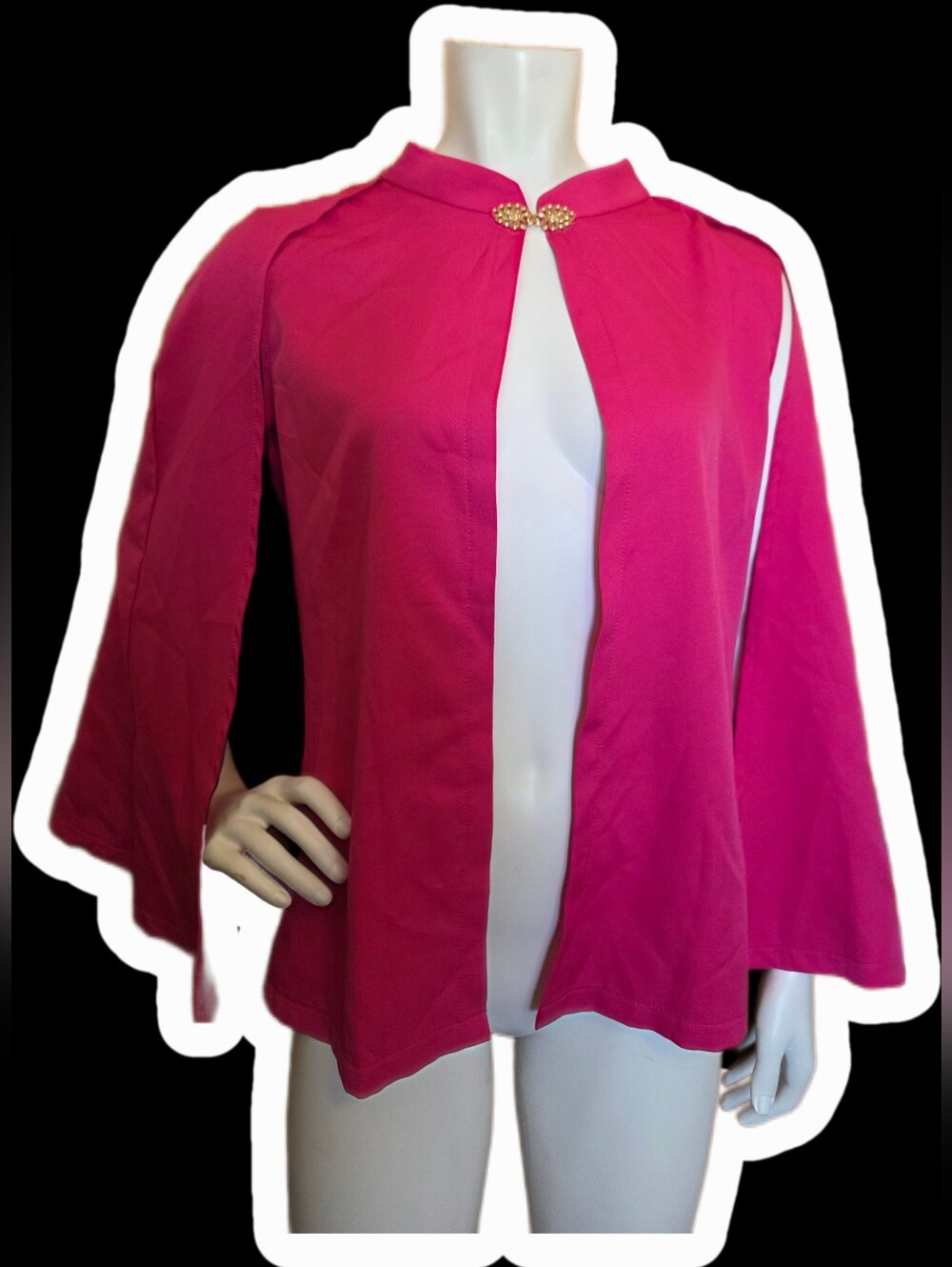 Shein Women’s Fuchsia Open Front Sweater Cape